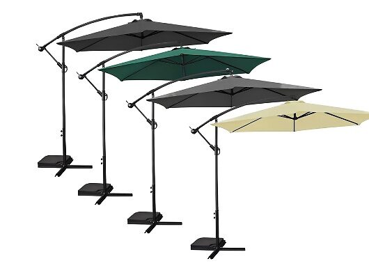 3M Banana Garden Parasol - Grey, Green, Cream or Black!