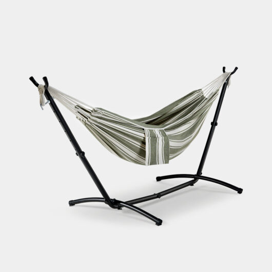 Ibiza 2 Person Green & White Hammock with Stand
