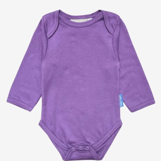 Organic Purple Basic Long-Sleeved Baby Bodysuit - 0-3m / 56cm